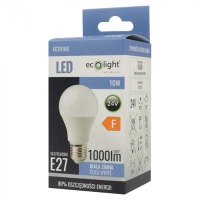 Ampoule classique E27 10W 24V 6500K 900lm
