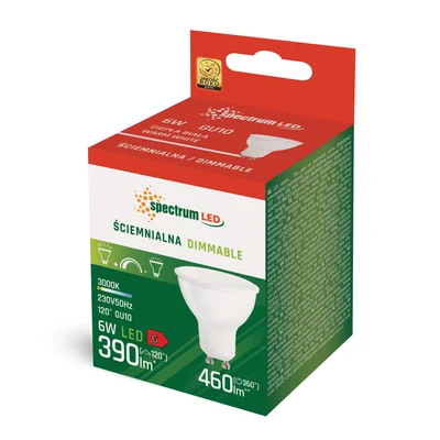 Ampoule LED GU10 230V 6W WW à spectre variable