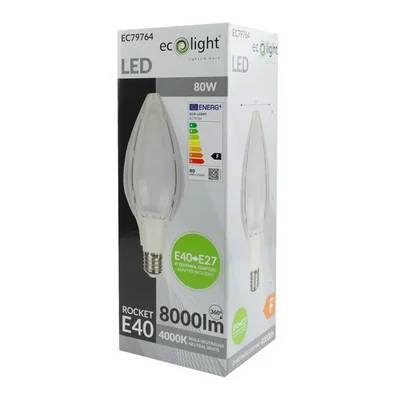 Ampoule Rocket E40 80W 4000K 8000lm E-40->E-27 IP65