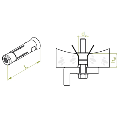 Anchor for channel ceilings, KSKOM8