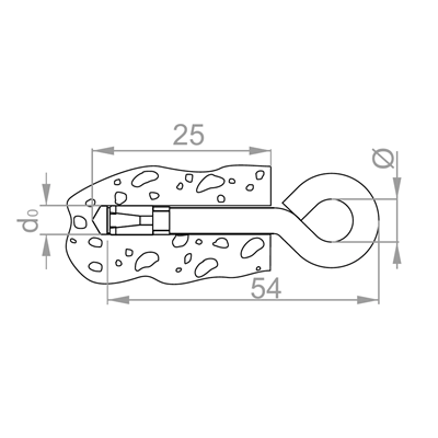 Anchor with a closed hook, diameter 6mm