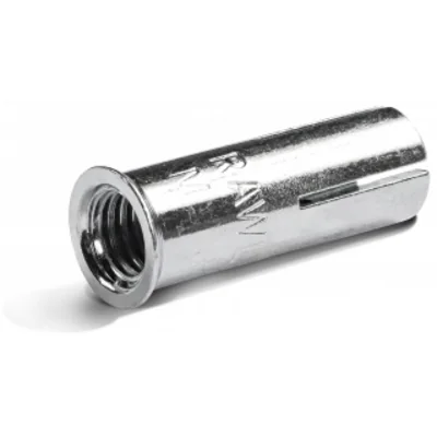 Anclaje de manga galvanizada M8 x 25mm con rosca interna y collar