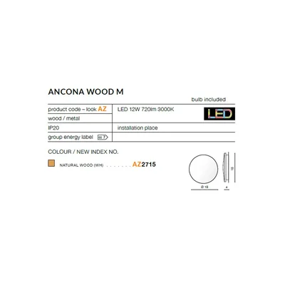 ANCONA WOOD M Wooden wall lamp