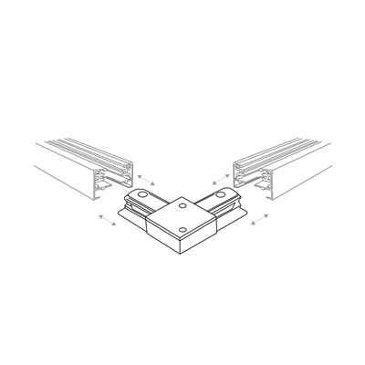 Angle connector for 1F Zumaline busbars, black