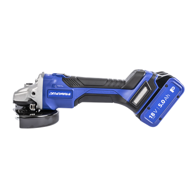 Angle grinder 18V 125 mm variable speed 2 batteries 5.0 Ah charger 6.5 A RawlCase