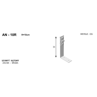 Angled bracket with a screw H=10 cm, hot-dip galvanized