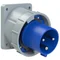 Angled panel plug POWER TWIST 63A 2P+Z 230V 50/60Hz 6h IP66/67 (flange: 100X112; screw spacing: 88X88)
