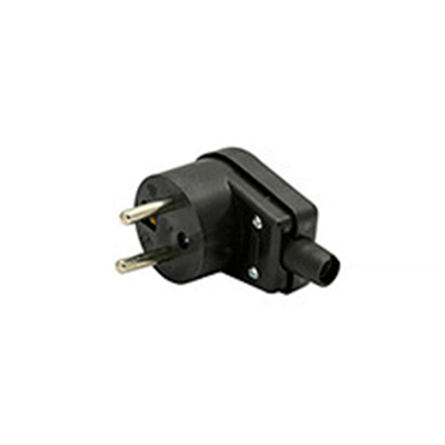 Angled plug 16A 230V IP20 black