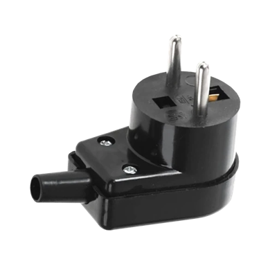 Angled plug 16A 230V IP20 black