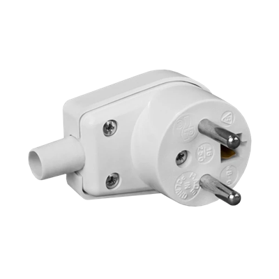 Angled plug 16A 230V IP20 white