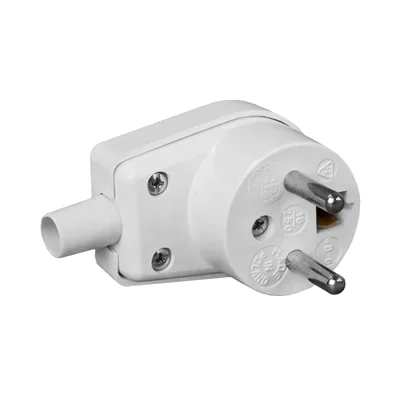 Angled plug 16A 230V IP20 white