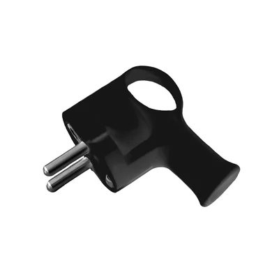 Angled plug with earthing unischuko black
