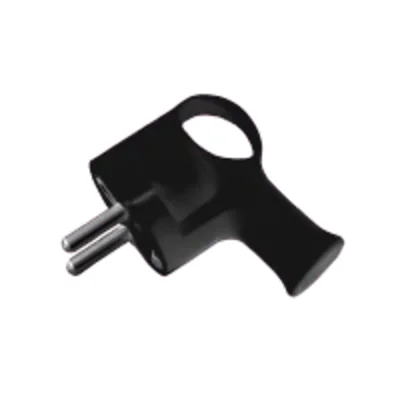 Angled plug with earthing unischuko black