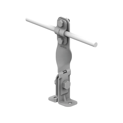 Angular-twisted sheet metal holder with a screw H=14.5 cm, hot-dip galvanized