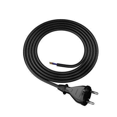 Anschlusskabel mit geradem Stecker IP20 2x1,5 H05RR 2m schwarz