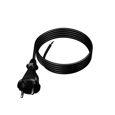 Anschlusskabel mit geradem Stecker IP20 2x1,5 H05RR 3m schwarz