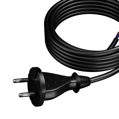 Anschlusskabel mit geradem Stecker IP20 2x1,5 H05RR 5m schwarz