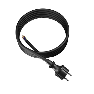 Anschlusskabel mit geradem Stecker IP44 3x2,5 H05RR 3m schwarz