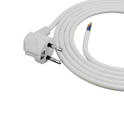 Anschlusskabel mit UniSCHUKO-Winkelstecker; 3x1,5; OMY żo; 1,5m; Weiß