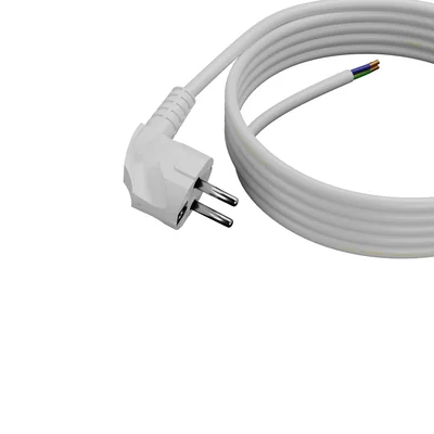 Anschlusskabel mit UniSCHUKO-Winkelstecker; 3x1,5; OMY żo; 3m; Weiß