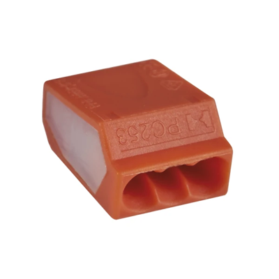 Anschlussklemmen aus Nylon 3-polig orange