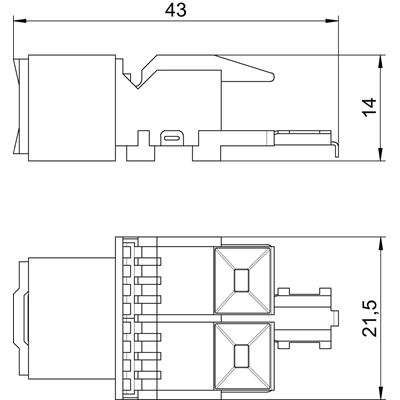 Anschlussmodul CAT.6 UNGESCHIRMT, ASM-C6