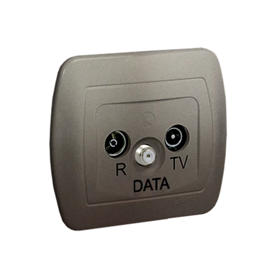 Antenna socket R-TV-DATA satin (metallic)