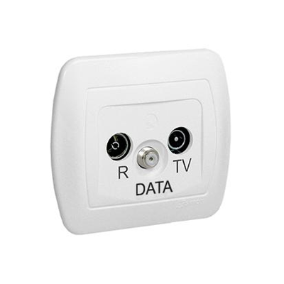 Antenna socket R-TV-DATA white