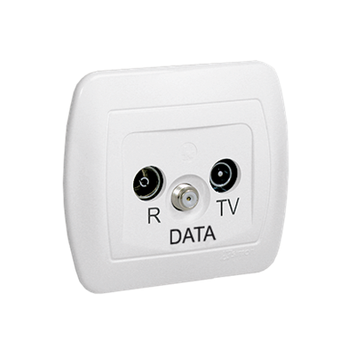 Antenna socket R-TV-DATA white