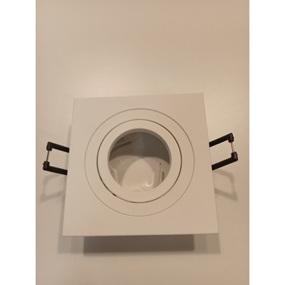 Apparecchio alogeno da incasso, quadrato, bianco opaco