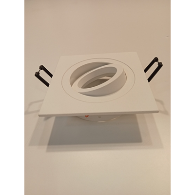 Apparecchio alogeno da incasso, quadrato, bianco opaco