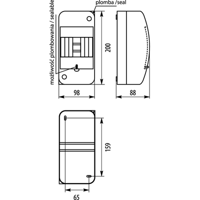 Appareillage apparent - RNT 4S (N+PE)