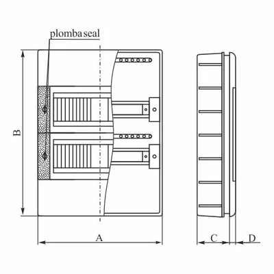 Appareillage encastré SRp-2x18 (36) (N+PE)