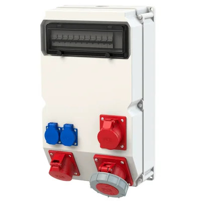 Appareillage fixe plastique type "KOSZALIN" IP67 étanchéité 13m Entrée Pg29 - sortie 63/5xB63 32/5xB32 16/5xB16 2xGSx2xB16