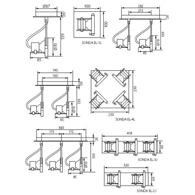 Applique et plafonnier SONDA EL-4L