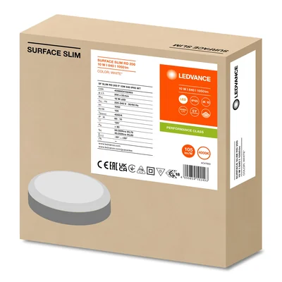 Applique murale SURFACE SLIM RD 200 P 10W 840 IP65 EUE LEDV