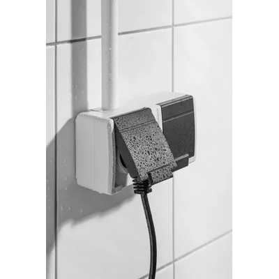 AQUANT 2K double surface-mounted socket with grounding 2x2P+Z IP 65 level - gray 7035/7016