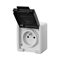 AQUANT 2K single surface-mount socket with grounding 2P+Z IP 55 - grey 7035/7016
