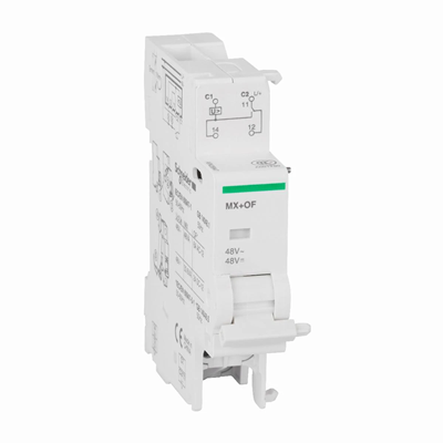 Arbeitsstromauslöser Acti9 mit MX+OF-48-Kontakt 1 Wechsler 48 VAC/DC