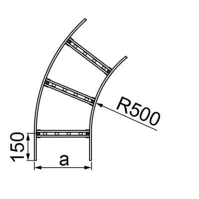 Arch 45 degrees width 300mm height 160mm