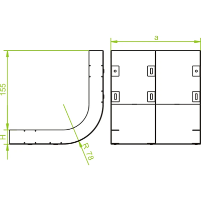 Arche double voie largeur 250mm hauteur 48mm