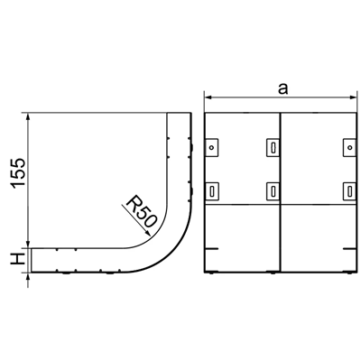 Arche double voie largeur 340mm hauteur 28mm