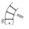 Arco a 45 gradi, larghezza 300 mm, altezza 160 mm