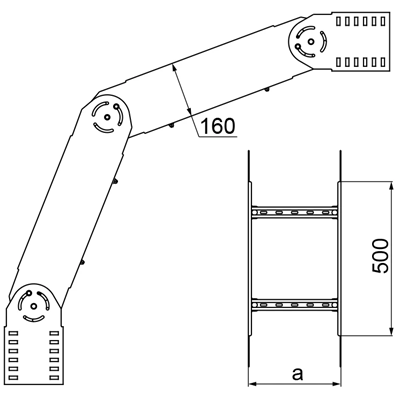 Arco articulado ancho 400 mm alto 160 mm