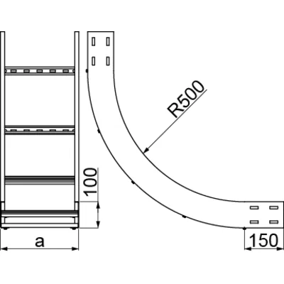 Arco interno 90°, LWDSC500H100