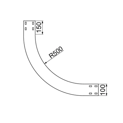 Arco interno 90°, LWKSC100H100N