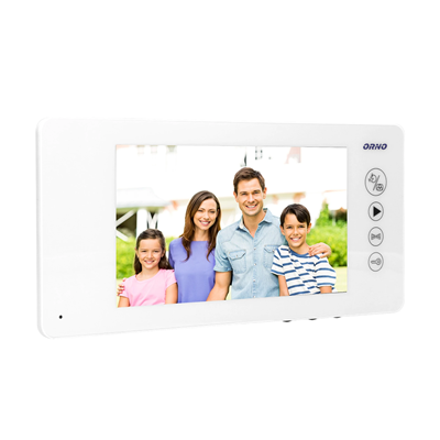 ARCUS RFID Handsfree video intercom set 7" LCD pin hole memory with key fob reader white
