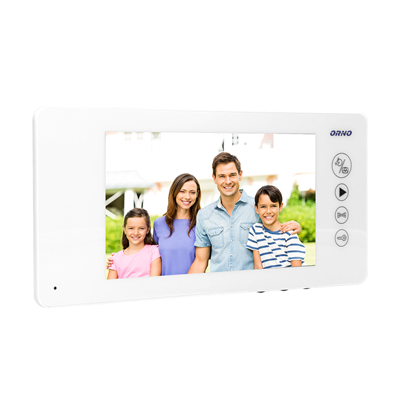 ARCUS RFID Interphone vidéo mains libres 7" LCD mémoire trou d'épingle avec lecteur porte-clés blanc