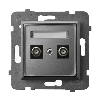 ARIA Antenna socket type F double gray mat