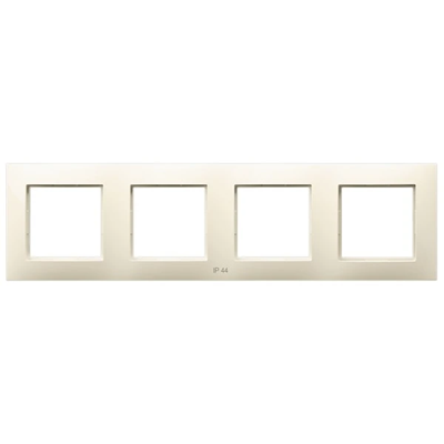 ARIA Cornice quadrupla per apparecchi IP-44 ecru